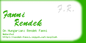 fanni rendek business card